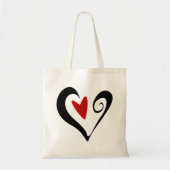 Tote Bag Coeur Abstrait rouge et noir Romantique moderne (Devant)