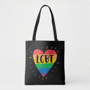 Tote Bag Coeur arc-en-ciel LGBT
