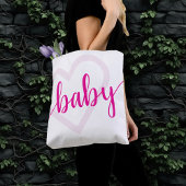 Tote Bag Coeur bébé | Script de floraison rose chaud