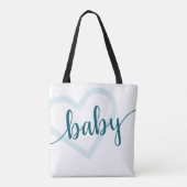 Tote Bag Coeur bébé | Turquoise Midnight Green Flourd Custo (Dos)