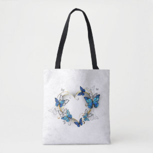 Tote Bag Coeur bijoux avec papillons Morpho