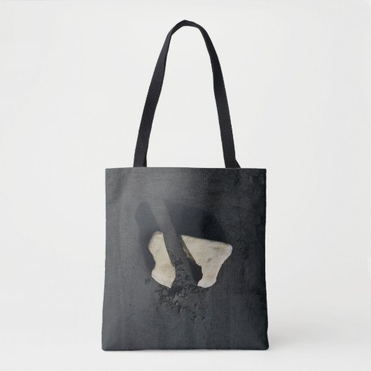 Tote Bag Coeur blanc en forme de surface noire (Devant)