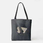 Tote Bag Coeur blanc en forme de surface noire (Dos)