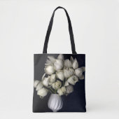 Tote Bag "Coeur blanc en noir" (Devant)