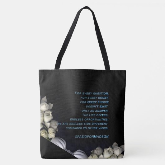 Tote Bag "Coeur blanc en noir de la lune" & Doubt (Devant)