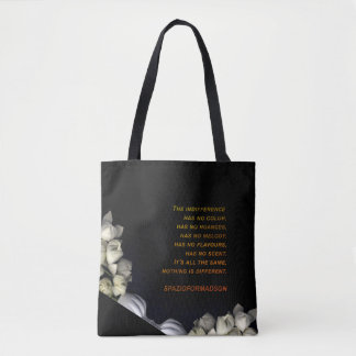 Tote Bag "Coeur blanc en noir de la lune" & Indifférence
