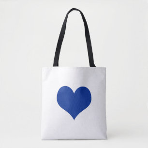Tote Bag Coeur bleu blanc