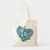 Tote Bag Coeur bleu Infirmière pédiatrique (Devant)