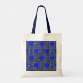 Tote Bag Coeur bleu plaid (Dos)