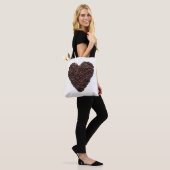 Tote Bag Coeur café (Sur le modèle)