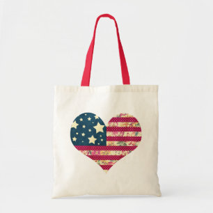 Tote Bag Coeur chic minable de drapeau américain de