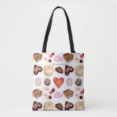 Tote Bag Coeur chocolat moderne personnalisé (Devant)