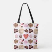 Tote Bag Coeur chocolat moderne personnalisé (Dos)