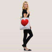 Tote Bag Coeur d'amour bas poly valentine (Sur le modèle)