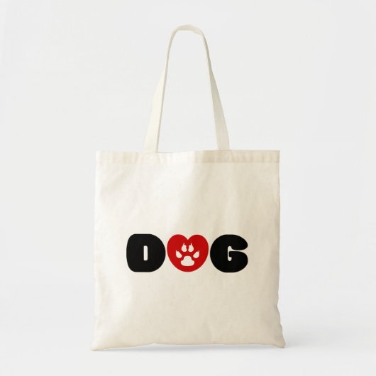 Tote Bag Coeur d'amour de chien (Devant)
