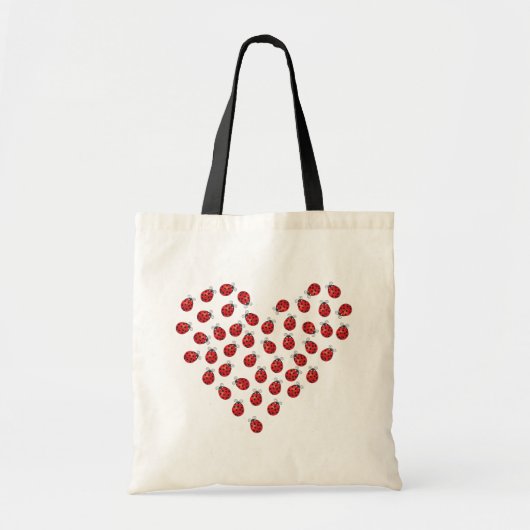 Tote Bag Coeur d'amour de coccinelle (Devant)