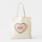Tote Bag Coeur de bonbons rose Valentines (Dos)