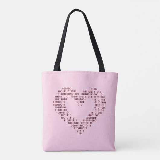 Tote Bag Coeur de code binaire (Dos)