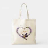 Tote Bag Coeur de colibri pourpre personnalisé (Dos)