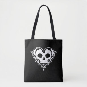 Tote Bag Coeur de crâne décoratif
