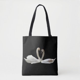 Tote Bag Coeur de cygnes - fourre-tout noir