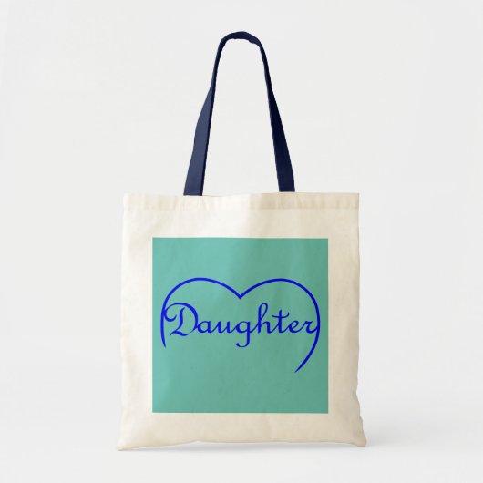 Tote Bag Coeur de fille en bleu (Devant)