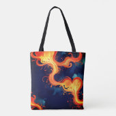 Tote Bag Cœur de Flammes Feu & Cieux (Dos)