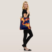 Tote Bag Cœur de Flammes Feu & Cieux (Sur le modèle)