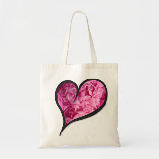 Tote Bag Coeur de Fleur Rose mignon