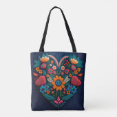 Tote Bag Coeur de fleurs à l'ukrainienne (Dos)