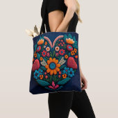 Tote Bag Coeur de fleurs à l'ukrainienne (De près)