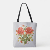 Tote Bag Coeur de fleurs sur la serviette blanche sans cout (Dos)