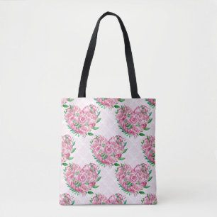 Tote Bag coeur de la tourbe d'aquarelle