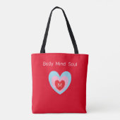 Tote Bag Coeur de l'âme du corps sur le rouge (Dos)