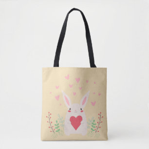 Tote Bag Coeur de lapin mignon valentine