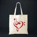 Tote Bag Coeur de musique Treble basse Clef Heart - Scarlet<br><div class="desc">Coeur de musique,  Coeur de basse de Treble,  Inspiration,  Amour,  Passion</div>
