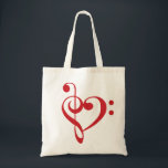 Tote Bag Coeur de musique Treble basse Clef Heart - Scarlet<br><div class="desc">Coeur de musique,  Coeur de basse de Treble,  Inspiration,  Amour,  Passion</div>