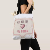 Tote Bag Cœur de pixel mignon "Vous êtes ma notification pr (De près)