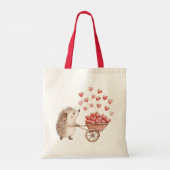 Tote Bag Coeur de pomme de hérisson mignon (Dos)