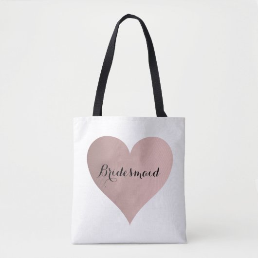 Tote Bag coeur d'or rose de bridesmaid (Devant)