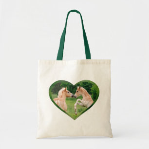 Tote Bag Coeur drôle mignon d'amis de poulains de chevaux