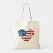 Tote Bag Coeur Du Drapeau Américain Pour La Fête De L'Indép (Dos)