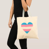 Tote Bag Coeur du drapeau transgenre (Devant (produit))