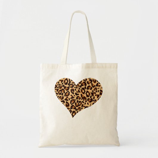 Tote Bag Coeur Empreinte de léopard de Cute Cheetah (Devant)