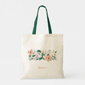 Tote Bag Coeur et amour floraux rose (Dos)