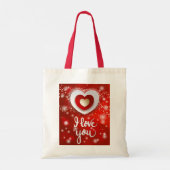 Tote Bag Coeur et étoiles en rouge (Dos)