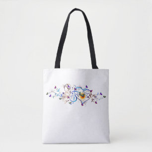 Tote Bag Cœur et papillons