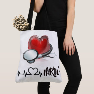 Tote Bag Coeur et stéthoscope Grand Fourre-tout