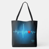 Tote Bag Coeur et stéthoscope Grand Monogramme Fourre-tout (Dos)