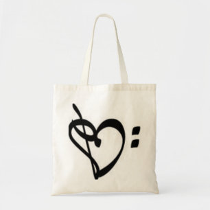Tote Bag Coeur Fourre-tout de clef de musique